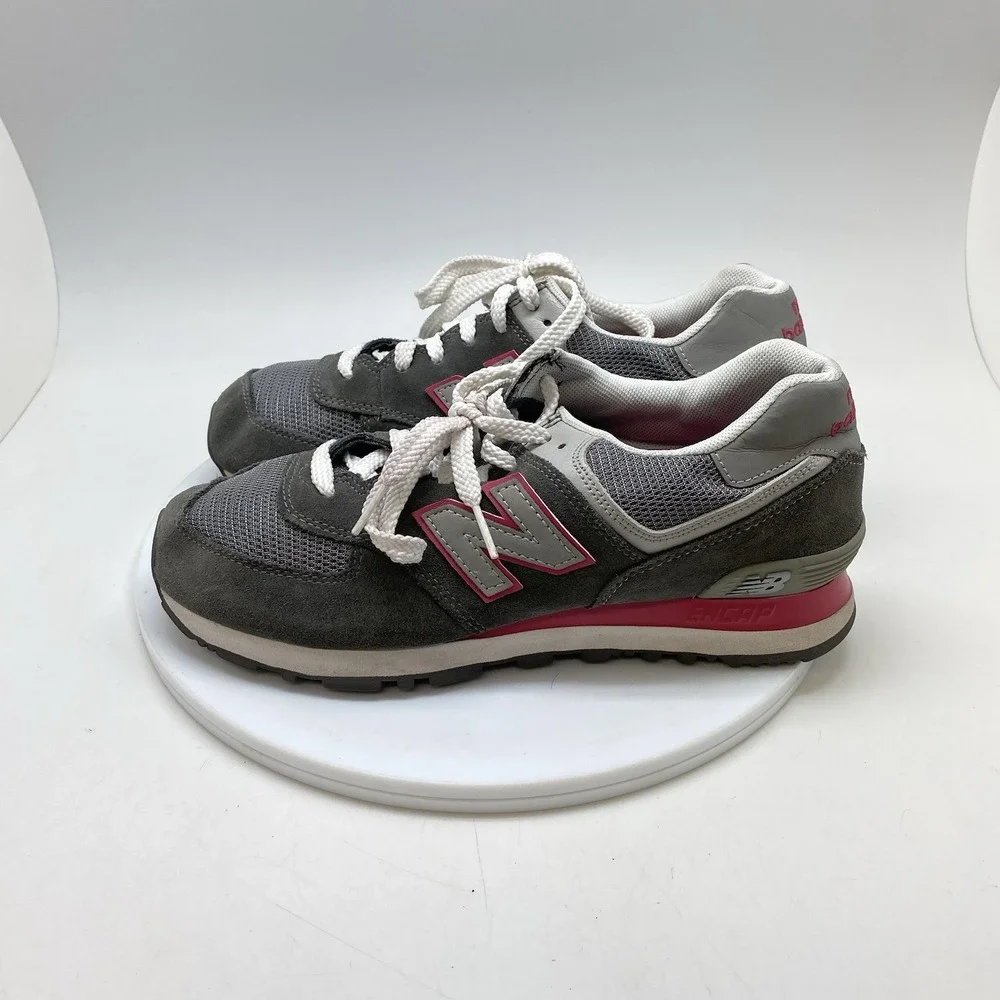 New Balance Sneakers 8.5 B Womens 574 WL574GP Gray Running Athletic Gym Shoes